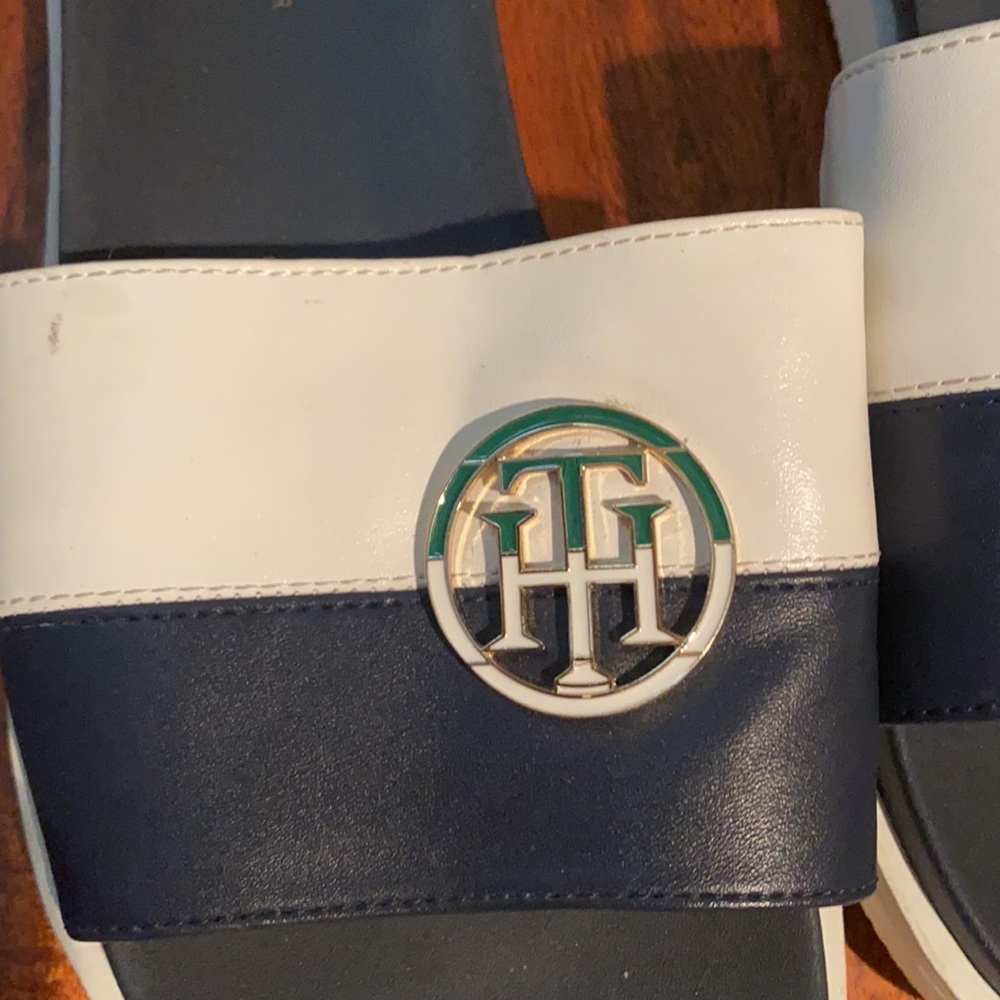 Navy And White Tommy Hilfiger Slides - image 2
